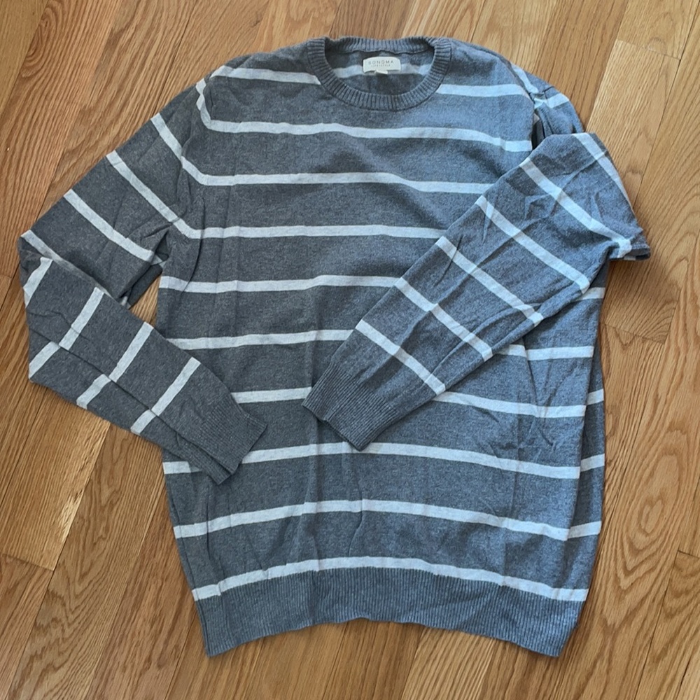 Sonoma mens’ gray striped sweater